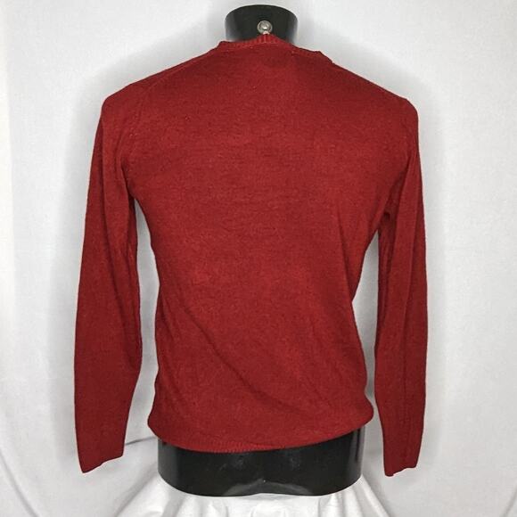 Tricots St Raphael Sweater Men's Medium Maroon Burgundy Crewneck Vintage Knit - Picture 3 of 5